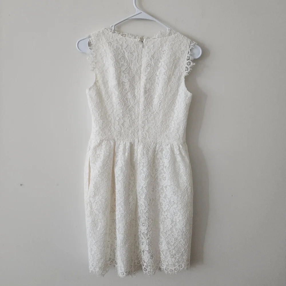 Shoshanna Rose Floral Lace Sheath Dress White 2 - Picture 3 of 6